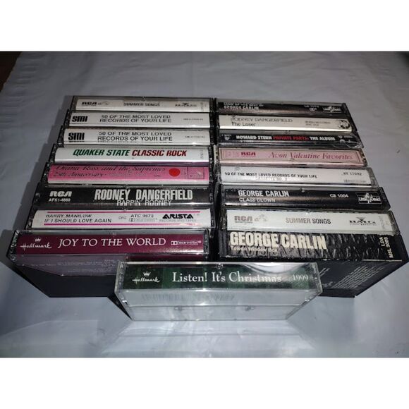 Lot of 17 Various Cassette Tapes Holiday Stand Up Comedy Easy Listening - Picture 1 of 6